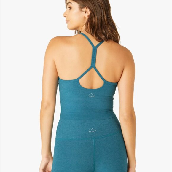 Beyond Yoga Spacedye Slim Racerback Cropped Tank - Teal-Gem - S - Picture 2 of 2